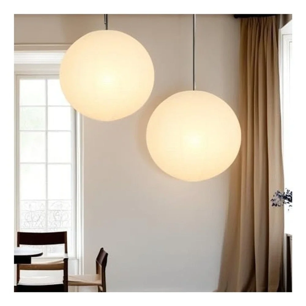 KJML 16 Inch Large Round Paper Lanterns DIY Hanging Pendant Lamp Shades White